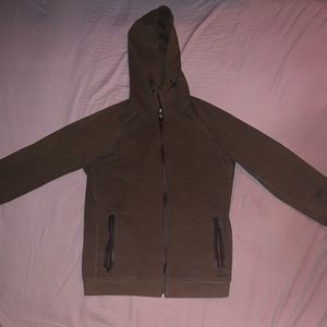 Size: L | Olive Green Active Flex Zip Up Hoodie